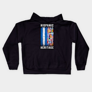 Vintage Half Nicaragua Nicaraguan Flag Hispanic Heritage Month Kids Hoodie